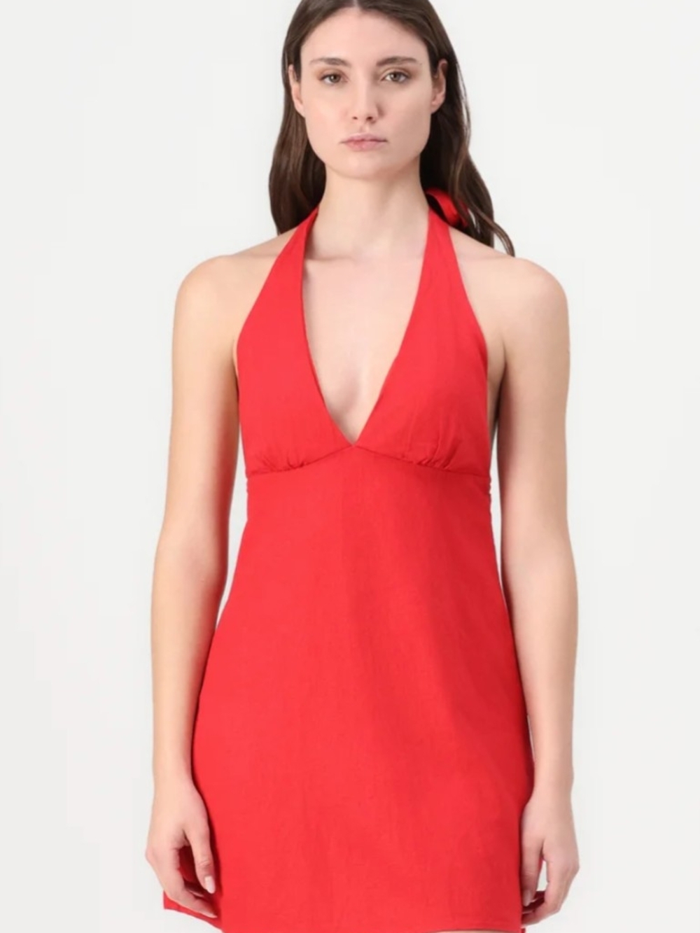 Red Halter Swim Cover-Up Dress